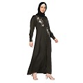 Front Open cuff sleeves  Embroidery Abaya - Olive Green Front Open cuff sleeves  Embroidery Abaya - Olive Green